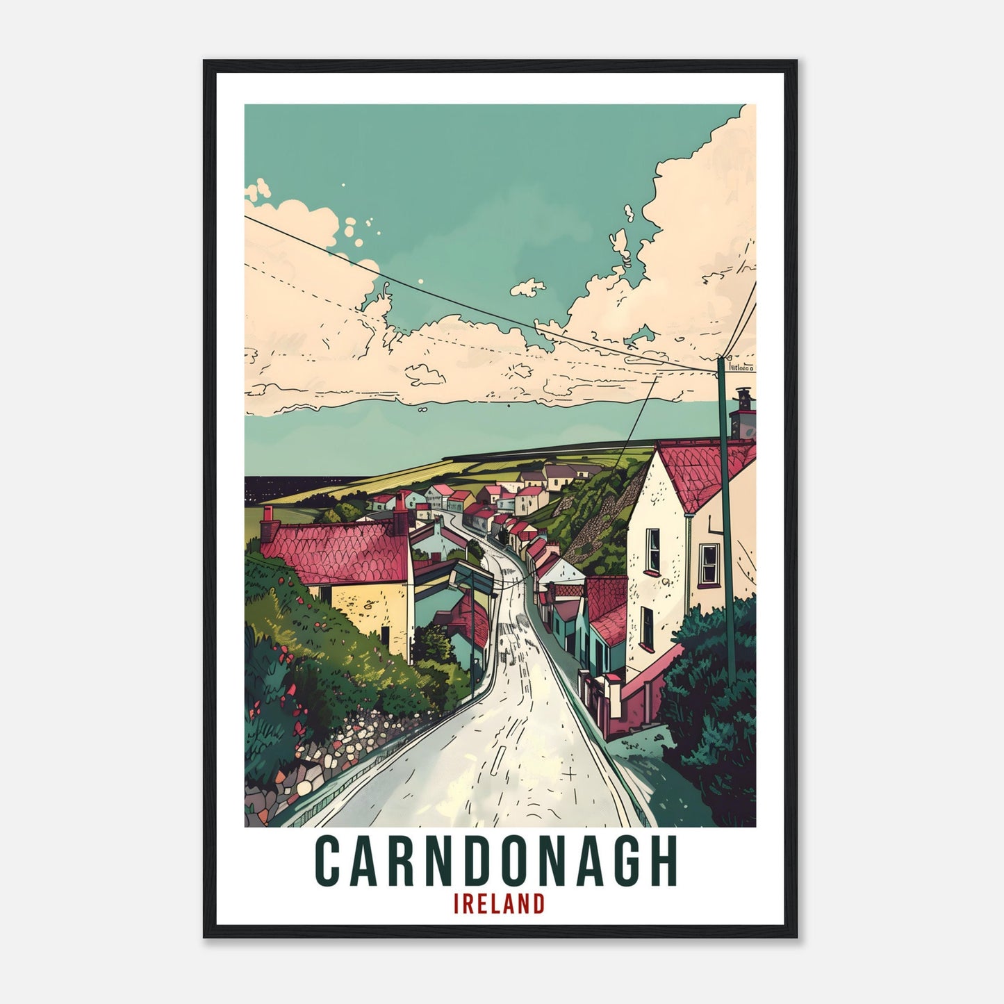 Carndonagh Travel Print Ireland Wall Art Wall Hanging Home Décor Carndonagh Gift Art Lovers Gift Irish Artwork Gift Ireland Travel Poster