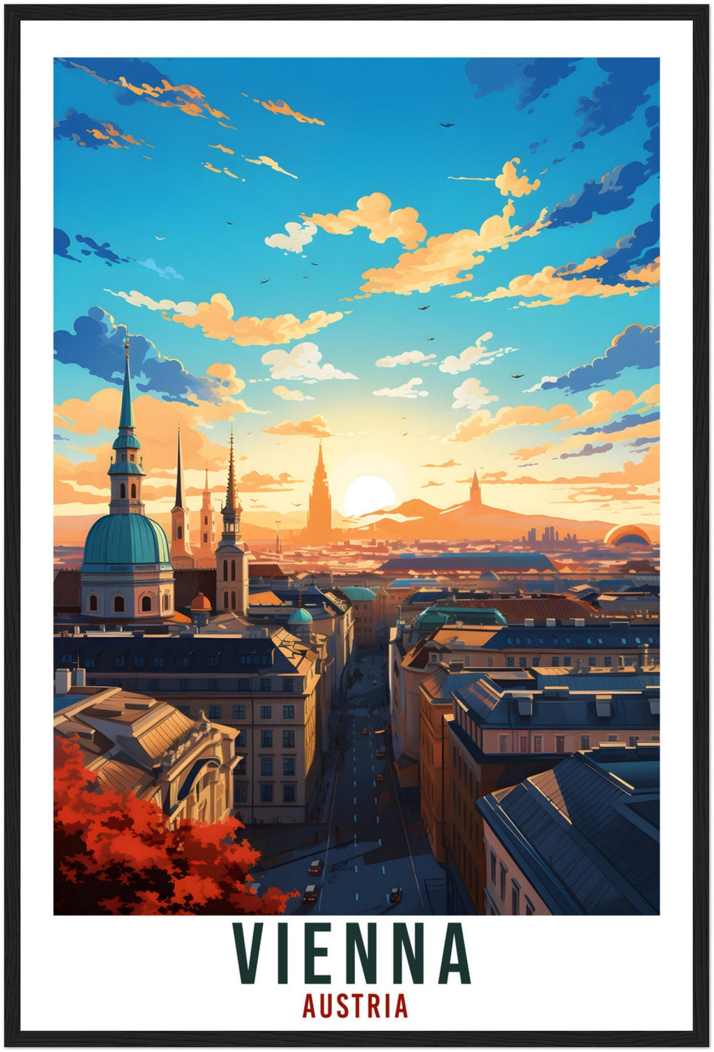 Vienna Gift Travel Print Austria Home Decoration Austrian City Wall Art Gift Wall Hanging Art Lover Austria Artwork Vienna Travel Poster