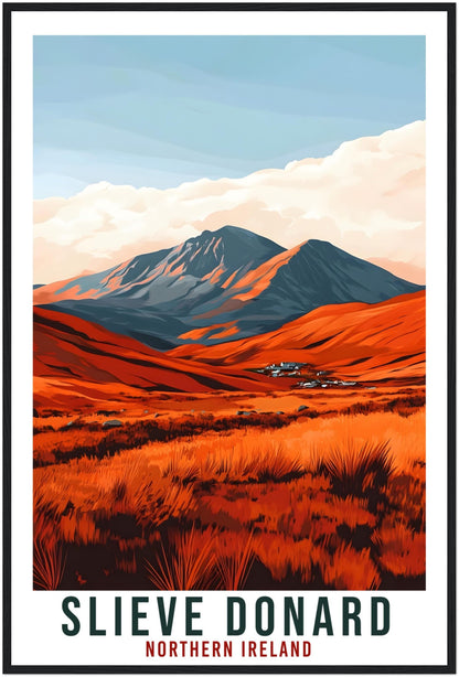 Slieve Donard Travel Print Northern Ireland Home Decor Mourne Mountains Wall Art Wall Hanging Irish Artwork Travel Poster Slieve Donard Art