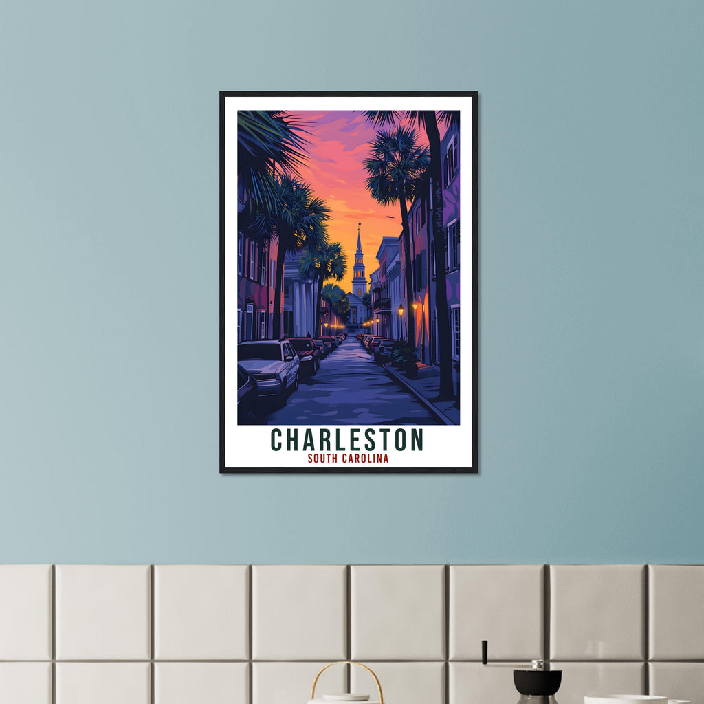 Charleston Travel Print South Carolina Home Decor USA Wall Art Gift Wall Hanging Art Lover South Carolina Artwork Charleston Travel Poster