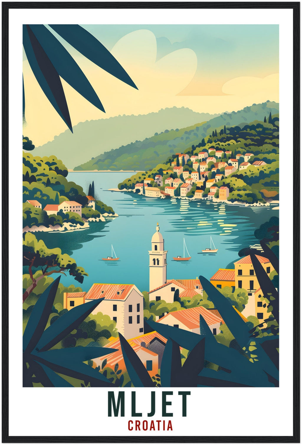 Mljet Travel Print Croatia Wall Art Wall Hanging Home Décor Mljet Island Gift Croatian Landmark Artwork Mljet Croatia Holiday Travel Poster
