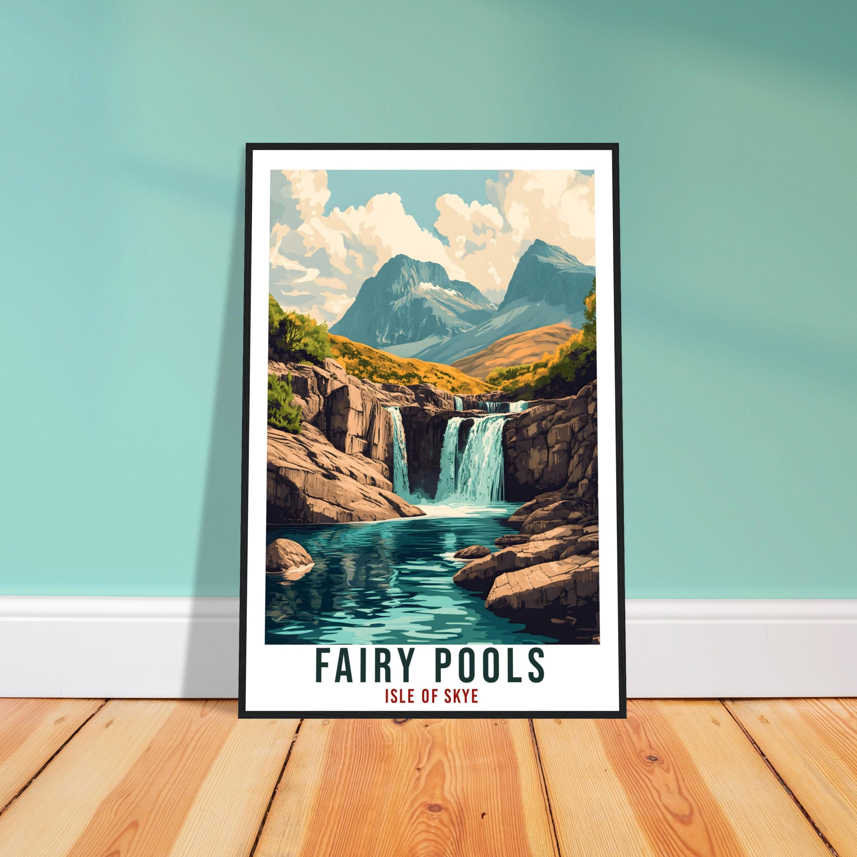 Fairy Pools Travel Print Scotland Decor Fairy Pools Wall Art Wall Hanging Art Lover Scotland Artwork Travel Poster Fairy Pools Travel Art