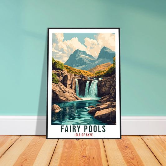 Fairy Pools Travel Print Scotland Decor Fairy Pools Wall Art Wall Hanging Art Lover Scotland Artwork Travel Poster Fairy Pools Travel Art