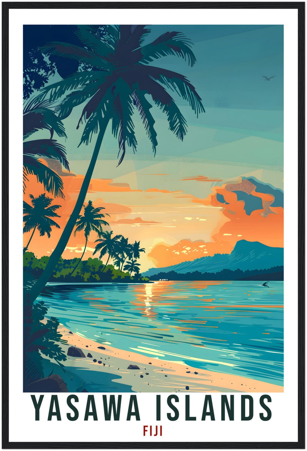 Yasawa Islands Fiji Travel Print Fiji Wall Art Wall Hanging Home Décor Yasawa Gift Fiji Islands Artwork Travel Art Fijian Travel Poster