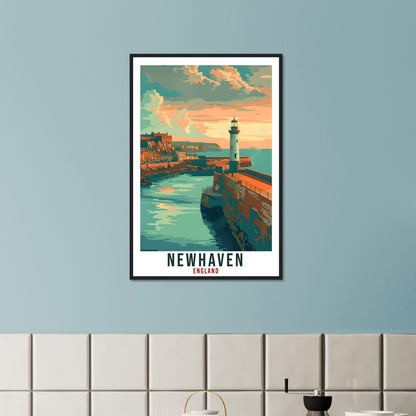 Newhaven Travel Print Wall Art Wall Hanging Home Living Décor Newhaven Gift Art Lovers Gift UK Artwork Gift Print England Travel Poster