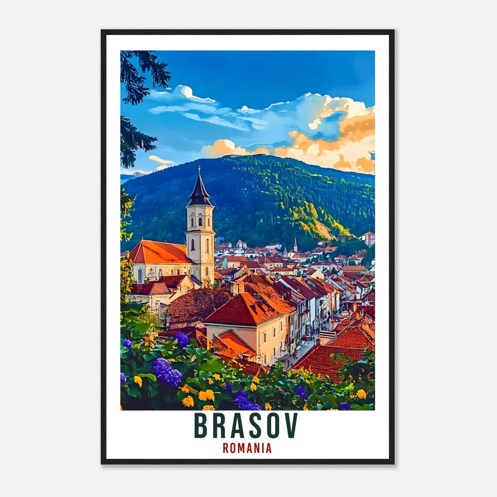 Brasov Travel Print Romania Home Decor Brasov Wall Art Gift Wall Hanging Art Lover Brasov Romania Artwork Travel Poster Romanian Travel Art