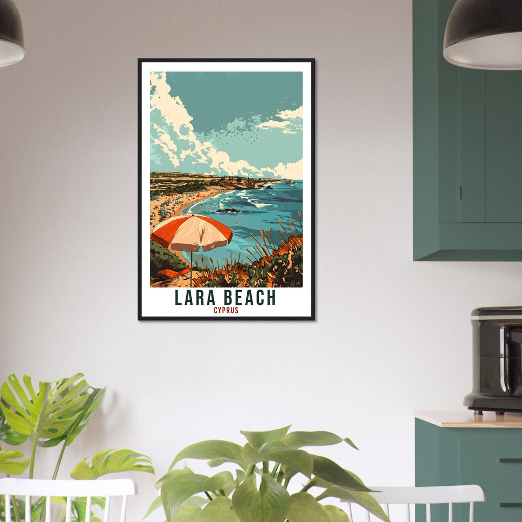 Lara Beach Cyprus Travel Print Cyprus Wall Art Wall Hanging Home Décor Lara Beach Gift Seaside Artwork Gift Cyprus Holiday Travel Poster