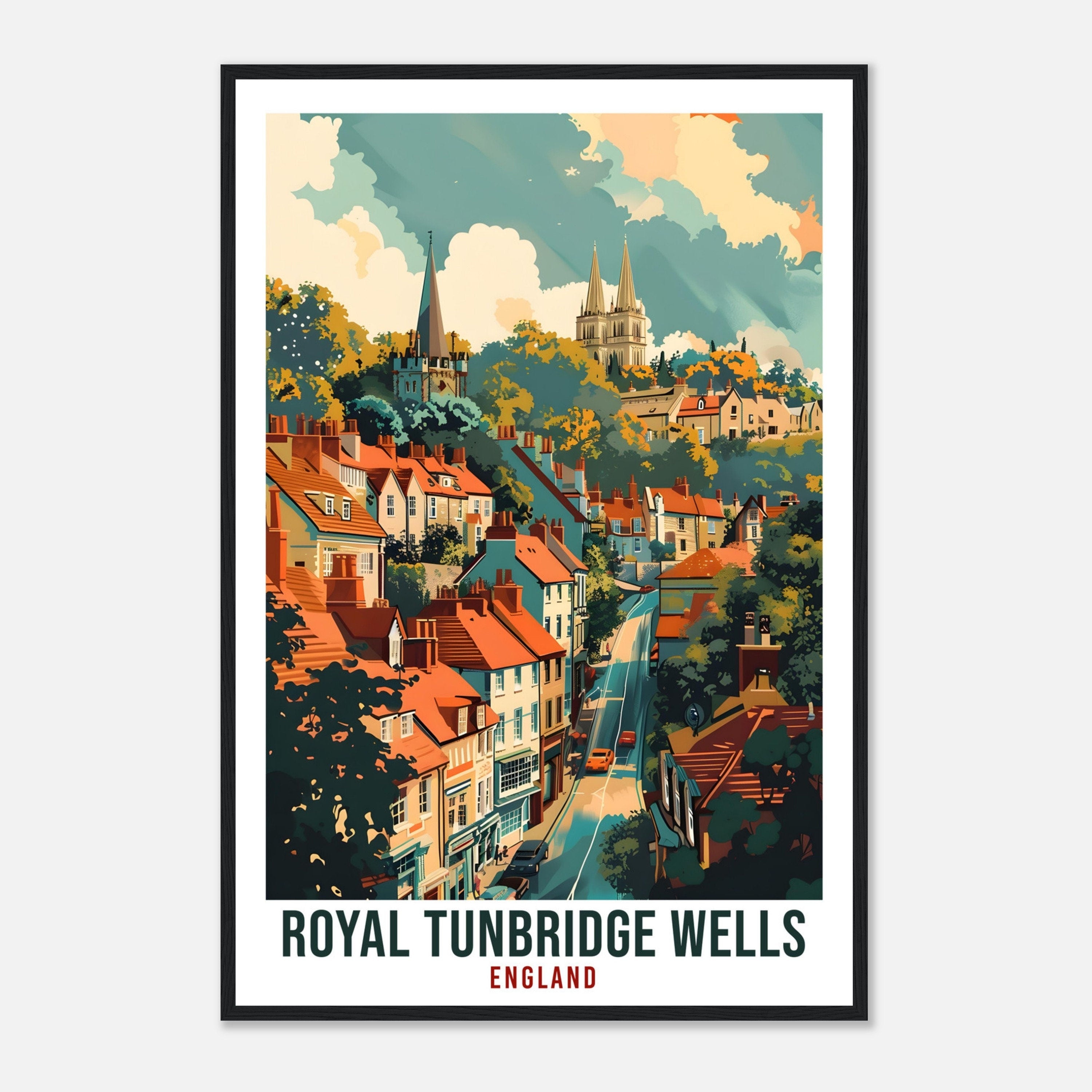 Royal Tunbridge Wells Travel Print Wall Art Wall Hanging Home Living Décor Tunbridge Wells Gift Art Lovers UK Artwork England Travel Poster