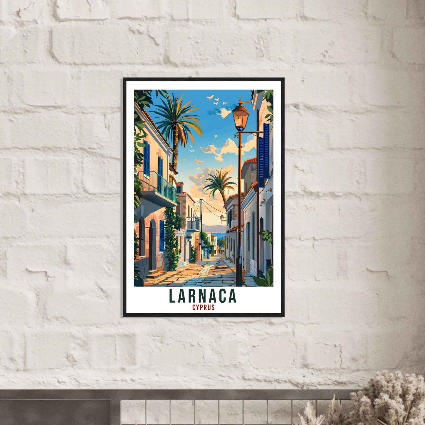 Larnaca Cyprus Travel Print Larnaca Wall Art Wall Hanging Home Décor Larnaca Gift Cyprus Landmark Artwork Gift Cyprus Holiday Travel Poster