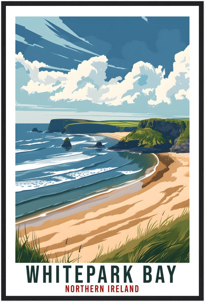 Whitepark Bay Travel Print Northern Ireland Wall Art Wall Hanging Whitepark Bay Gift Art Lovers Irish Artwork Gift Ireland Travel Poster