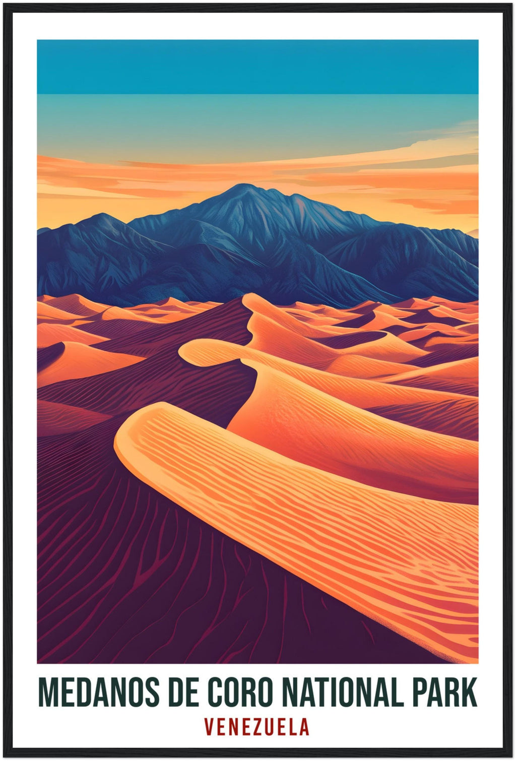 Medanos De Coro National Park Venezuela Travel Print Decor Medanos De Coro Wall Art Wall Hanging Art Lover Venezuelan Artwork Travel Poster