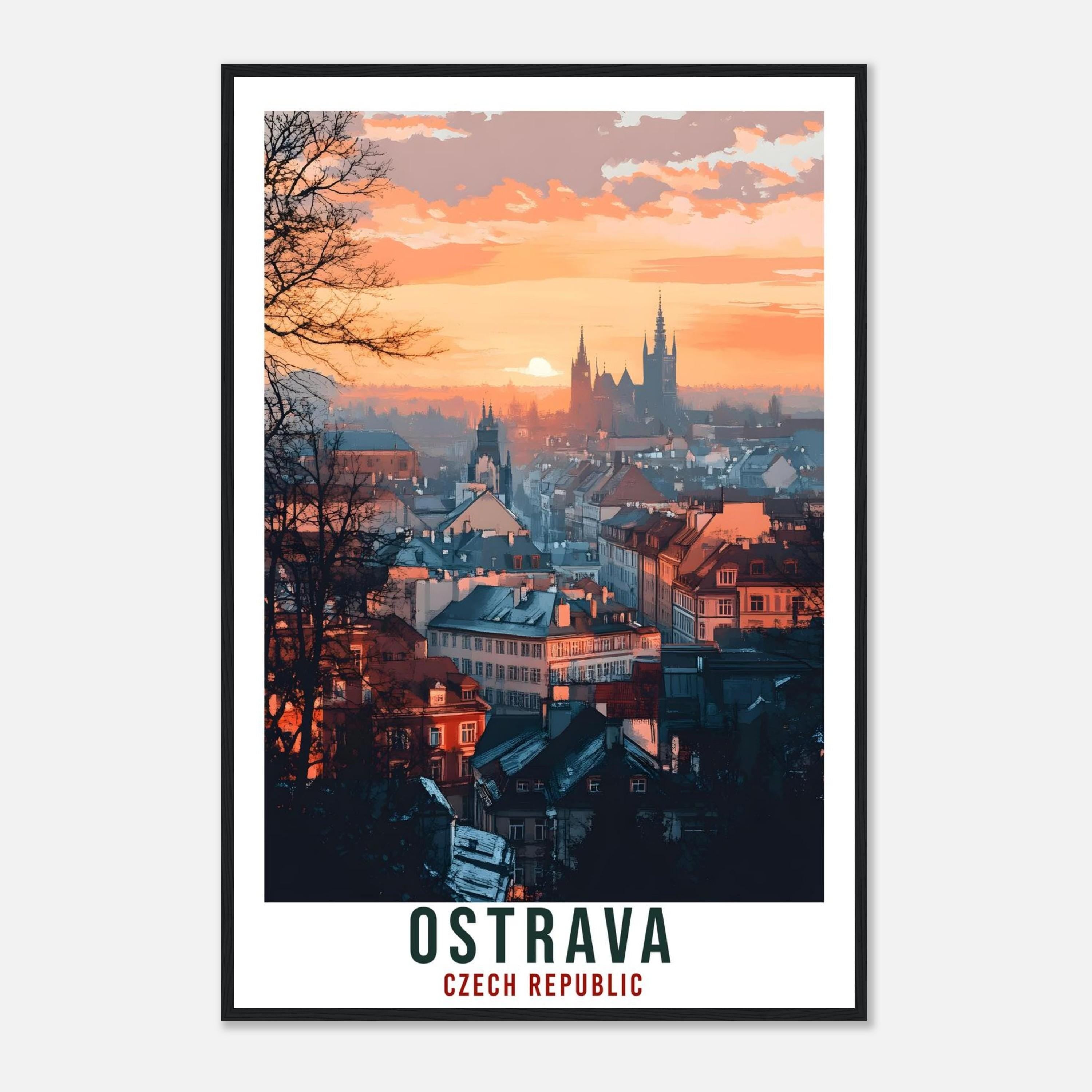 Ostrava Travel Print Czechia Home Decor Ostrava Wall Art Gift Wall Hanging Art Lover Ostrava Czech Republic Artwork Travel Poster Travel Art