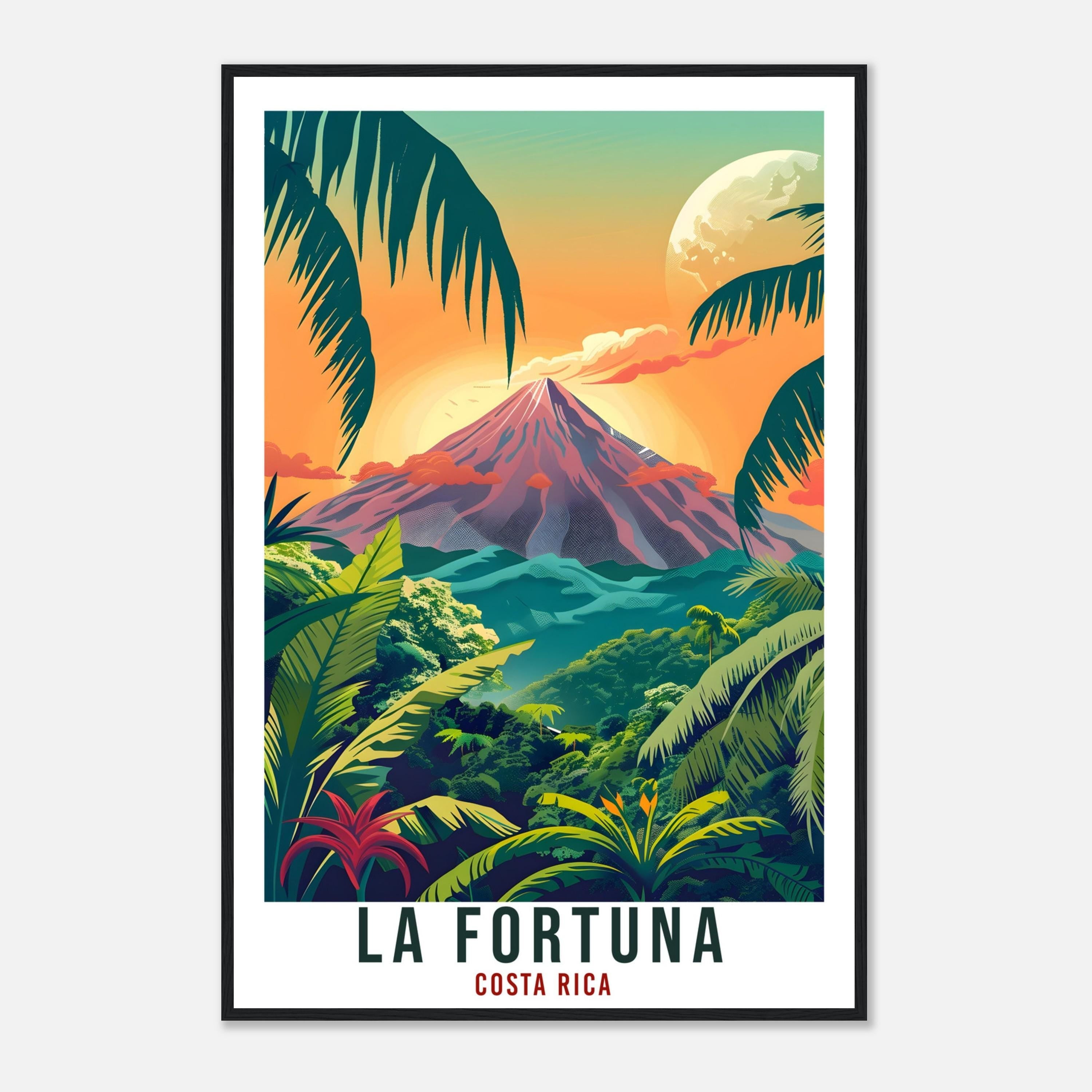 La Fortuna Costa Rica Travel Print Wall Art Wall Hanging Home Décor La Fortuna Gift Wall  Artwork Travel Art Costa Rica City Travel Poster