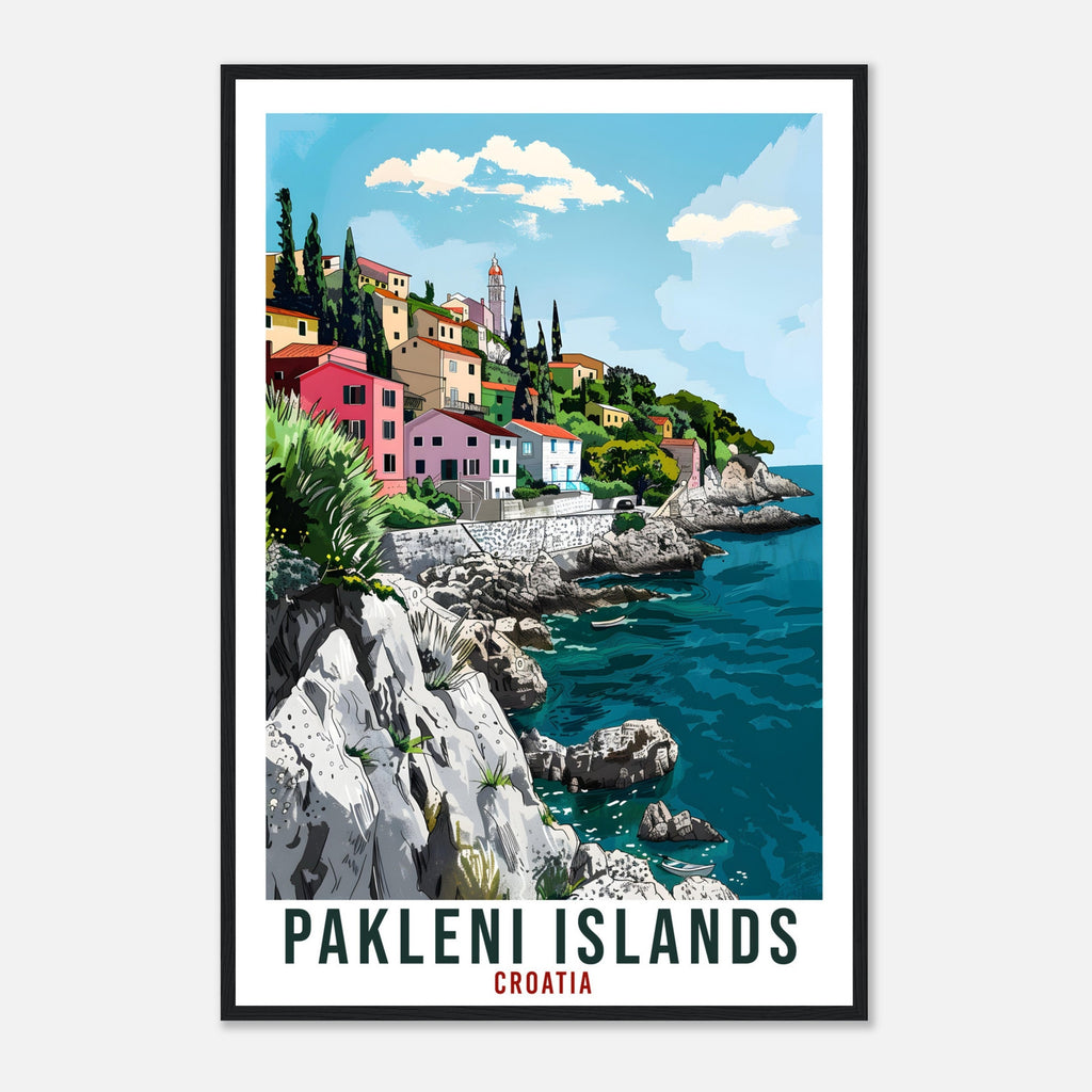 Pakleni Islands Travel Print Croatia Wall Art Wall Hanging Home Décor Pakleni Croatian Landmark Artwork Gift Croatia Holiday Travel Poster