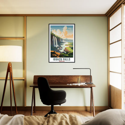 Iguazu Falls Travel Print Wall Art Iguazu Falls Argentina City Landscape Artwork Iguazu Art Gift Iguazu Travel Poster Argentinian Art Lovers