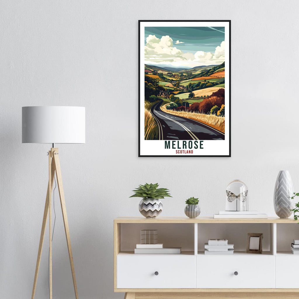 Melrose Travel Print Scotland Home Decor Melrose Wall Art Wall Hanging Art Lover Scotland Artwork Travel Poster Melrose Travel Art Gift