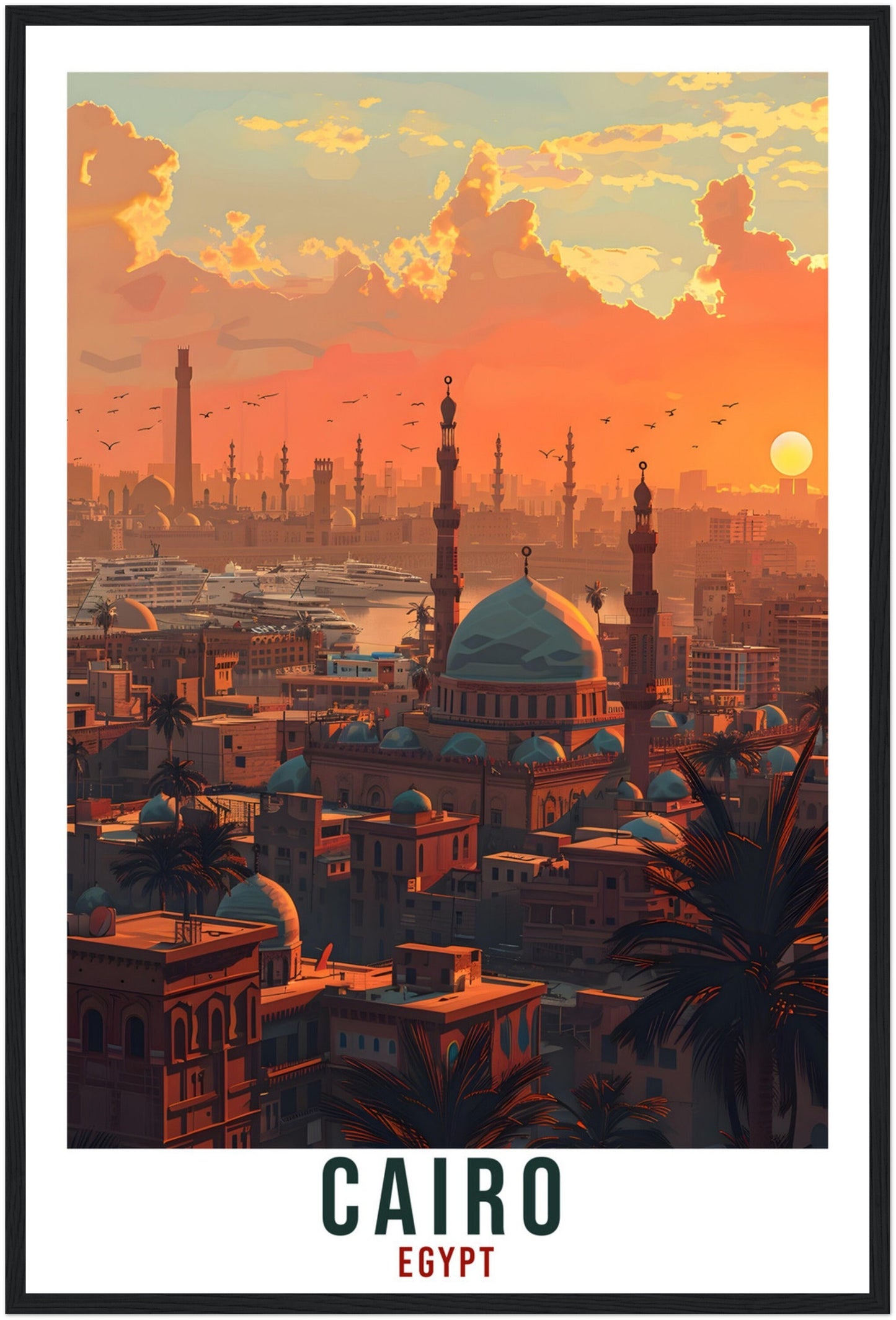 Cairo Egypt Travel Print Cairo City Wall Art Wall Hanging Home Décor Cairo Gift Art Lovers Egypt Artwork Gift Print African Landmark Poster
