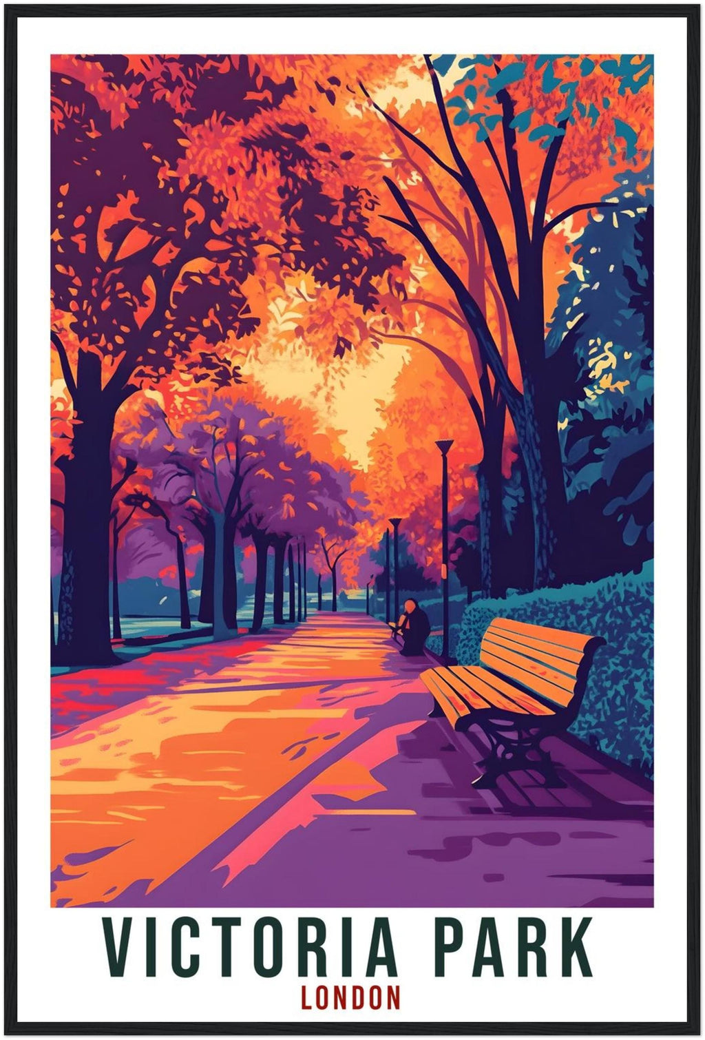 Victoria Park London Travel Print England London Wall Art Gift Wall Hanging Art Lover London England Artwork Travel Poster UK Travel Art