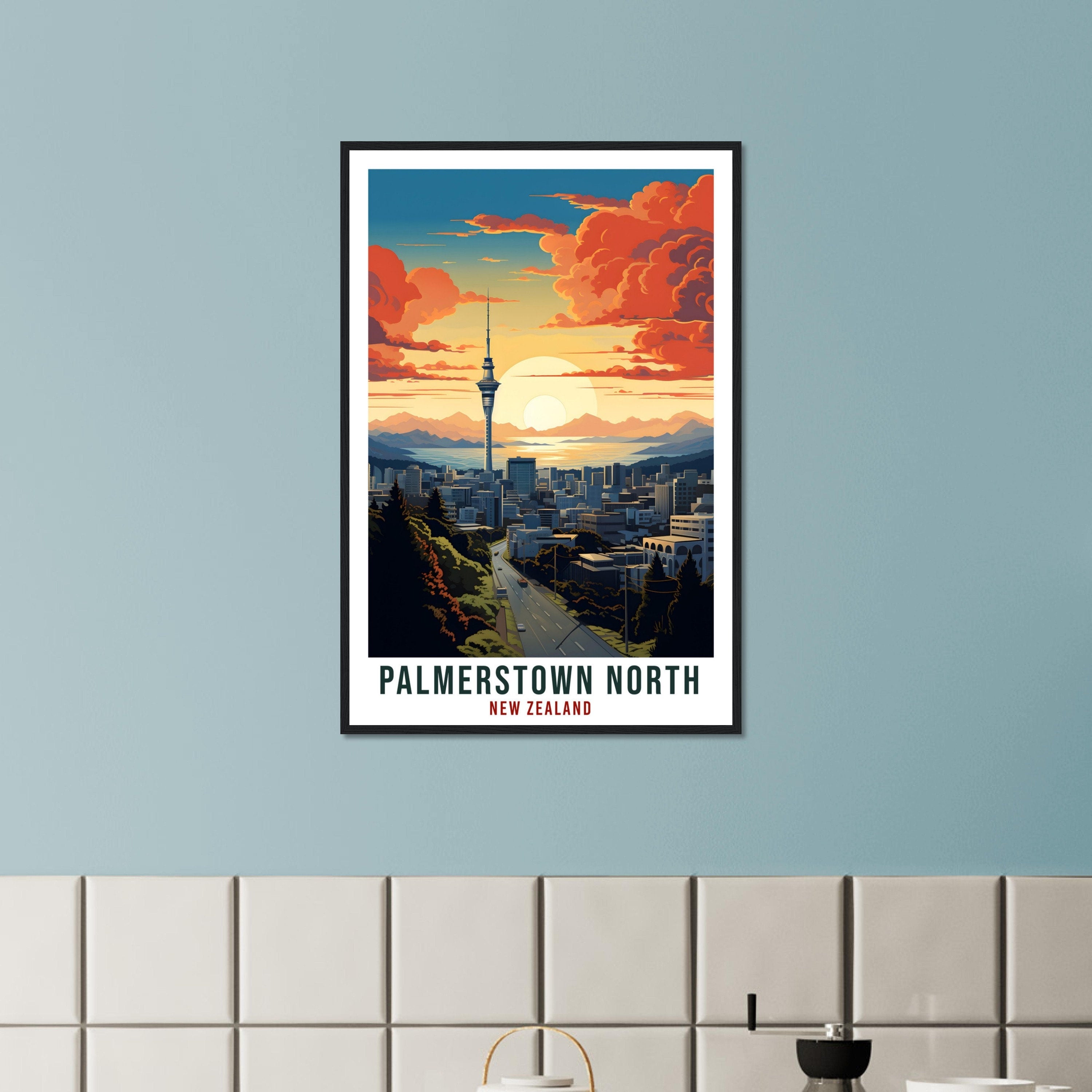 Palmerstown North Travel Print Wall Art Palmerstown North New Zealand City Artwork Art Gift Palmerstown North Travel Poster New Zealand
