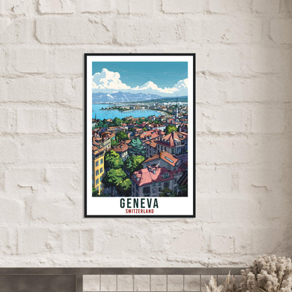 Geneva Travel Print Swiss Wall Art Wall Hanging Home Living Décor Geneva Gift Art Lovers Gift Switzerland Artwork Gift Swiss Travel Poster