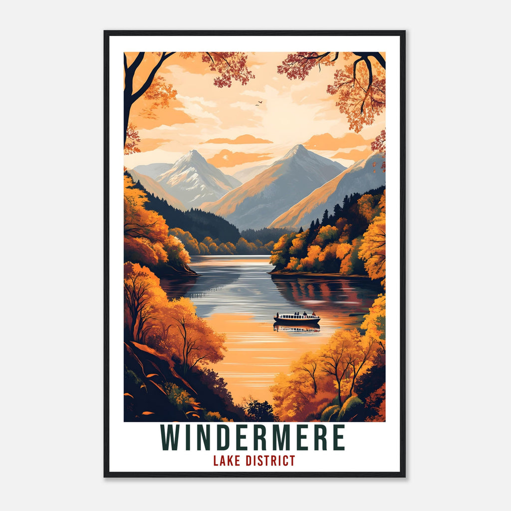 Windermere Travel Print Lake District Decor Windermere Wall Art Wall Hanging Art Lover Lake District Artwork Travel Poster Cumbria Travel