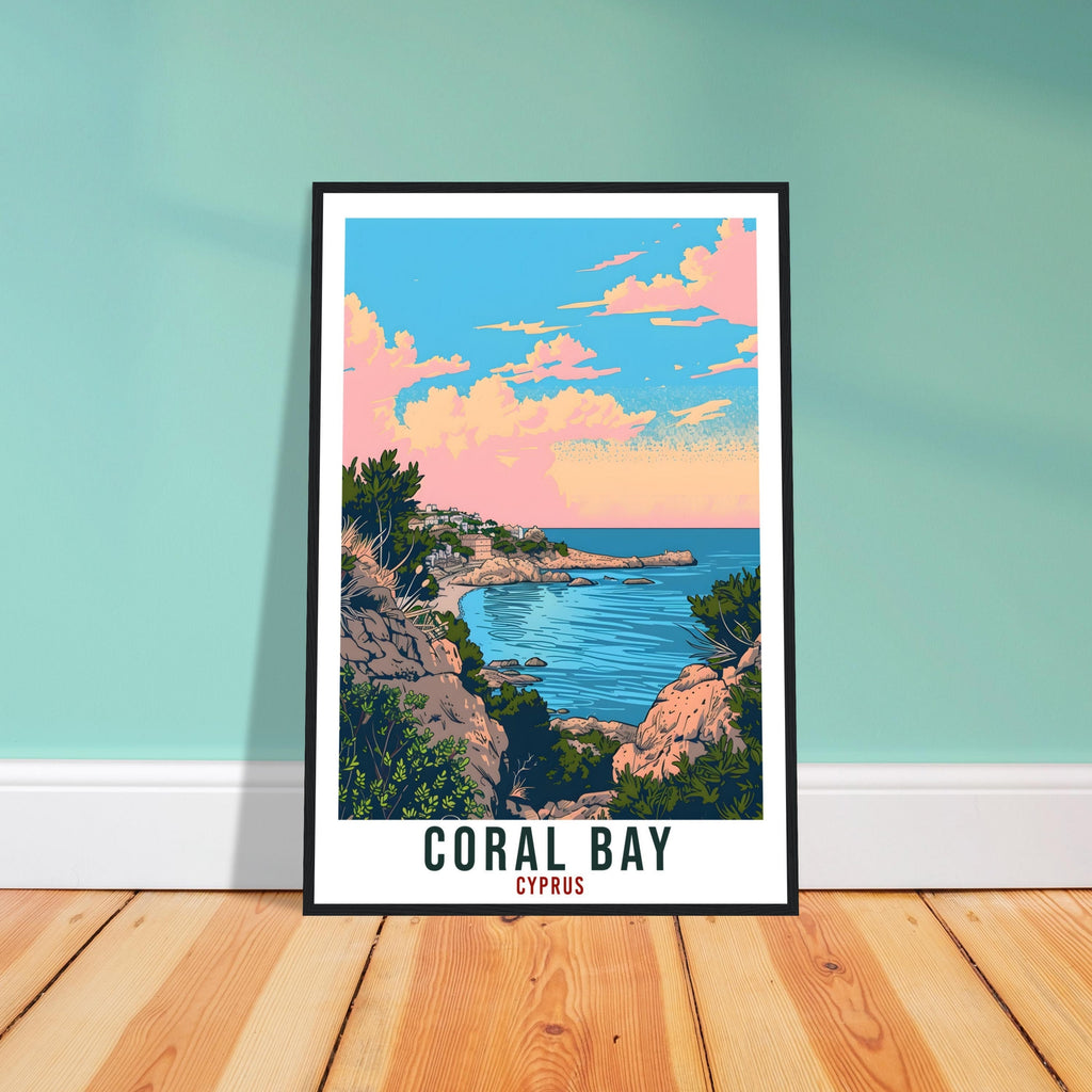 Coral Bay Cyprus Travel Print Cyprus Wall Art Wall Hanging Home Décor Coral Bay Gift Cyprus Landmark Artwork Gift Cyprus Peyia Travel Poster