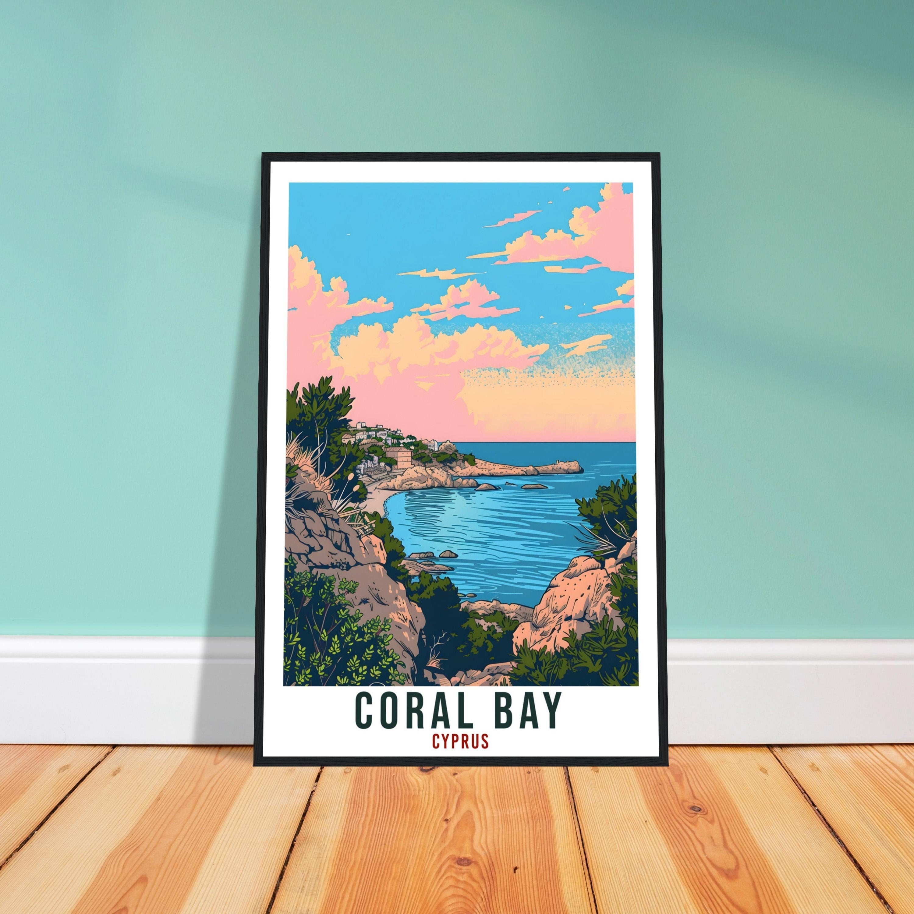 Coral Bay Cyprus Travel Print Cyprus Wall Art Wall Hanging Home Décor Coral Bay Gift Cyprus Landmark Artwork Gift Cyprus Peyia Travel Poster