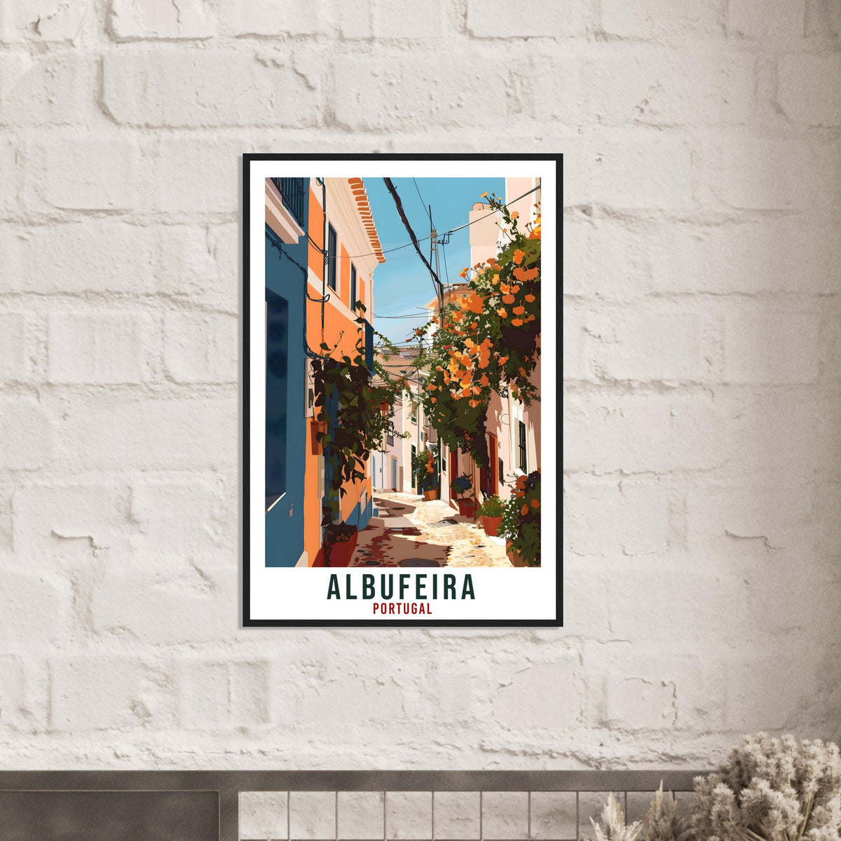 Albufeira Travel Print Portugal Wall Art Wall Hanging Home Décor Albufeira Gift Portugal Landmark Artwork Gift Portugal Travel Poster Art