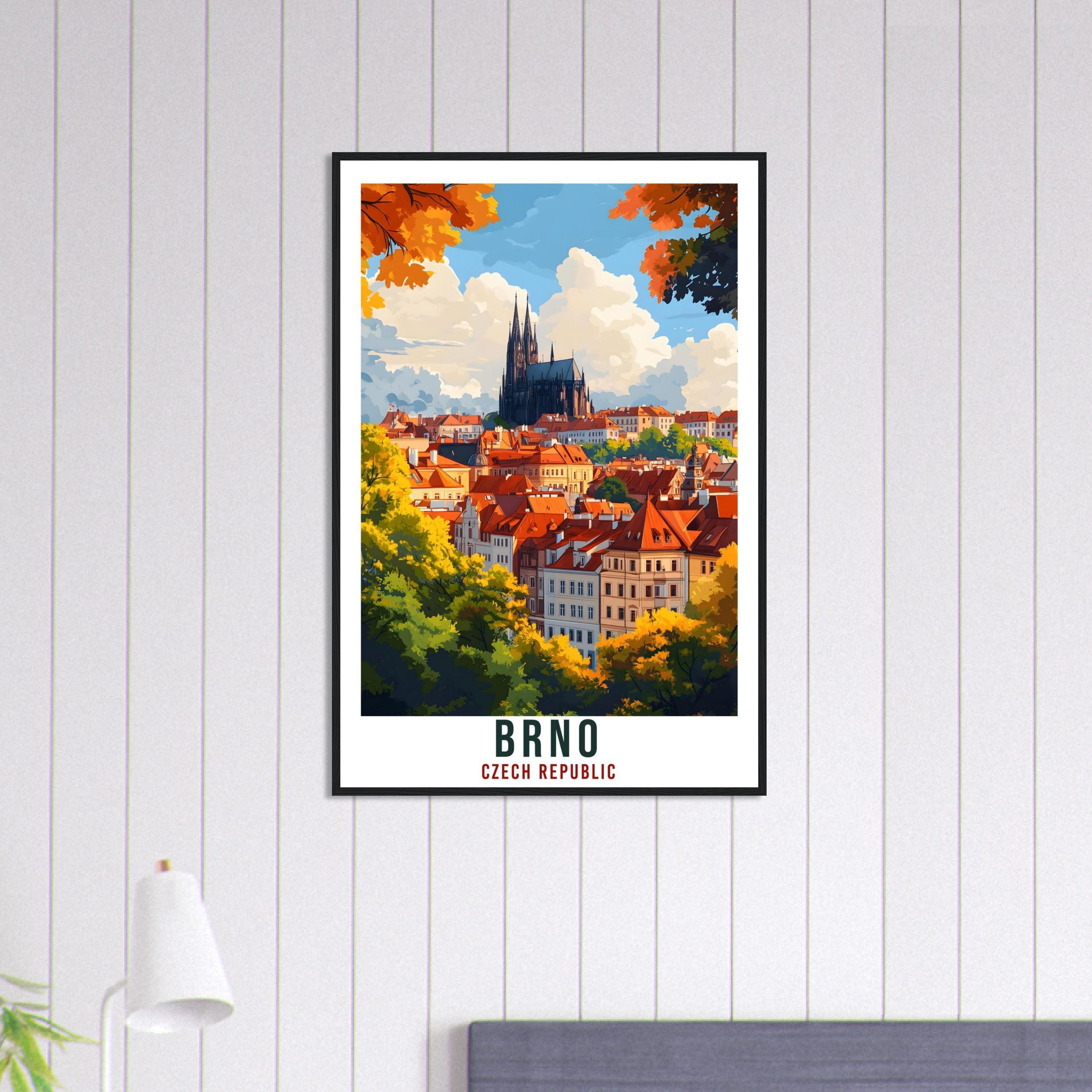 Brno Travel Print Czech Republic Home Decor Brno Wall Art Gift Wall Hanging Art Lover Brno Czechia Artwork Travel Poster Travel Artwork