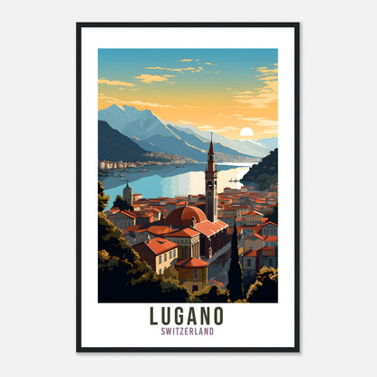 Lugano Travel Print Wall Art Lugano Lake Home Decor Switzerland Gift Holiday Lugano Art Print Lugano Travel Poster Swiss Landscape Artwork