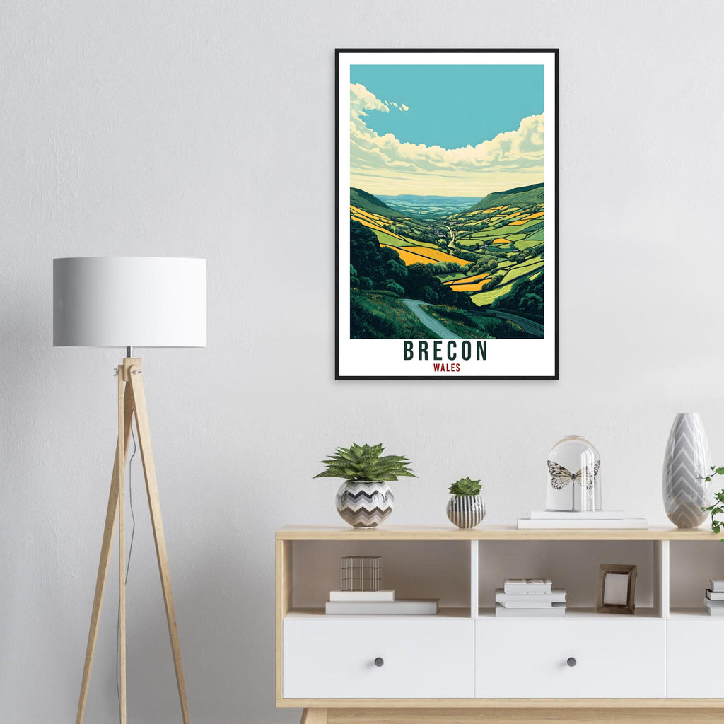 Brecon Travel Print Wales Home Decor Brecon Wall Art Wall Hanging Art Lover Wales Artwork Travel Poster Brecon Beacons Wales Travel Art