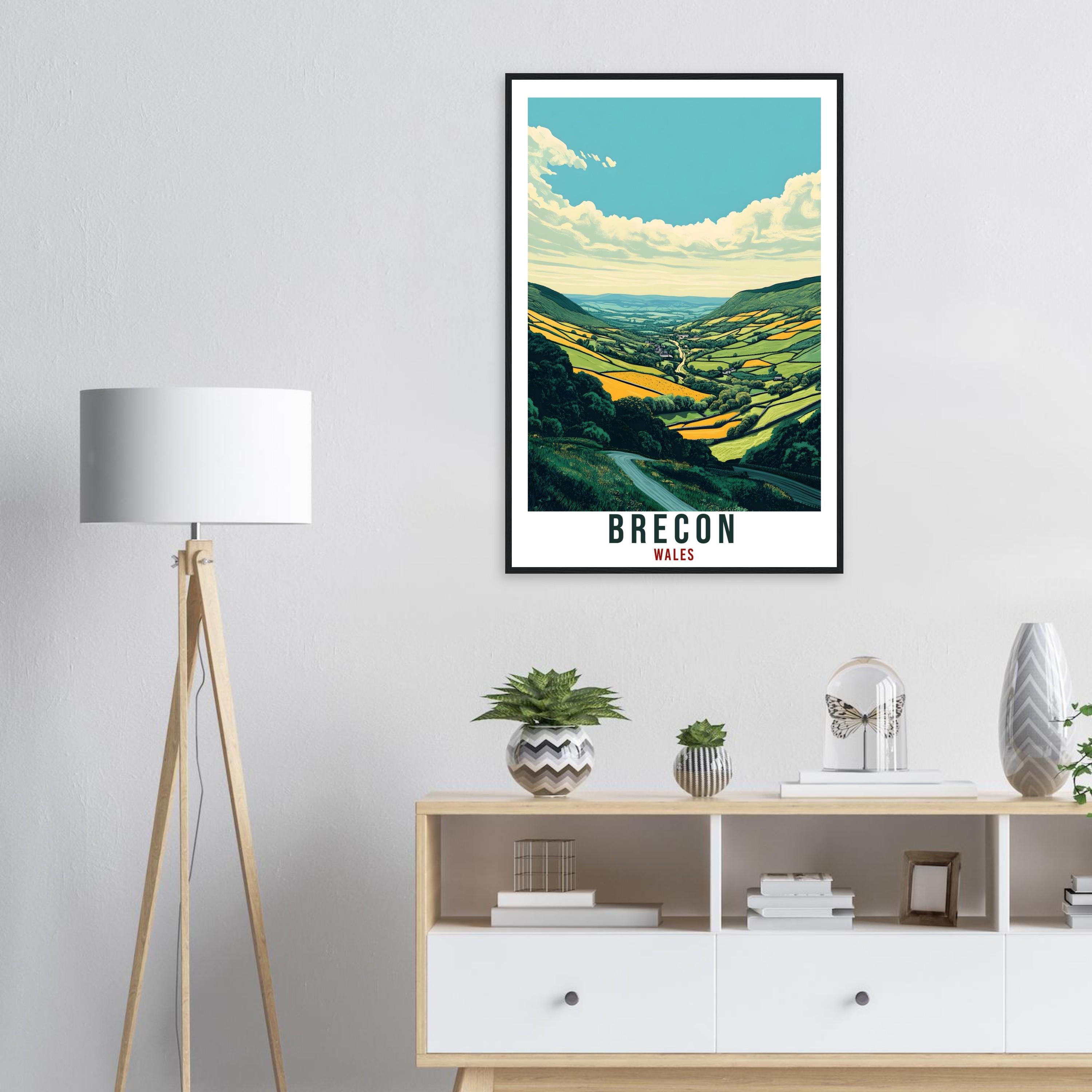 Brecon Travel Print Wales Home Decor Brecon Wall Art Wall Hanging Art Lover Wales Artwork Travel Poster Brecon Beacons Wales Travel Art