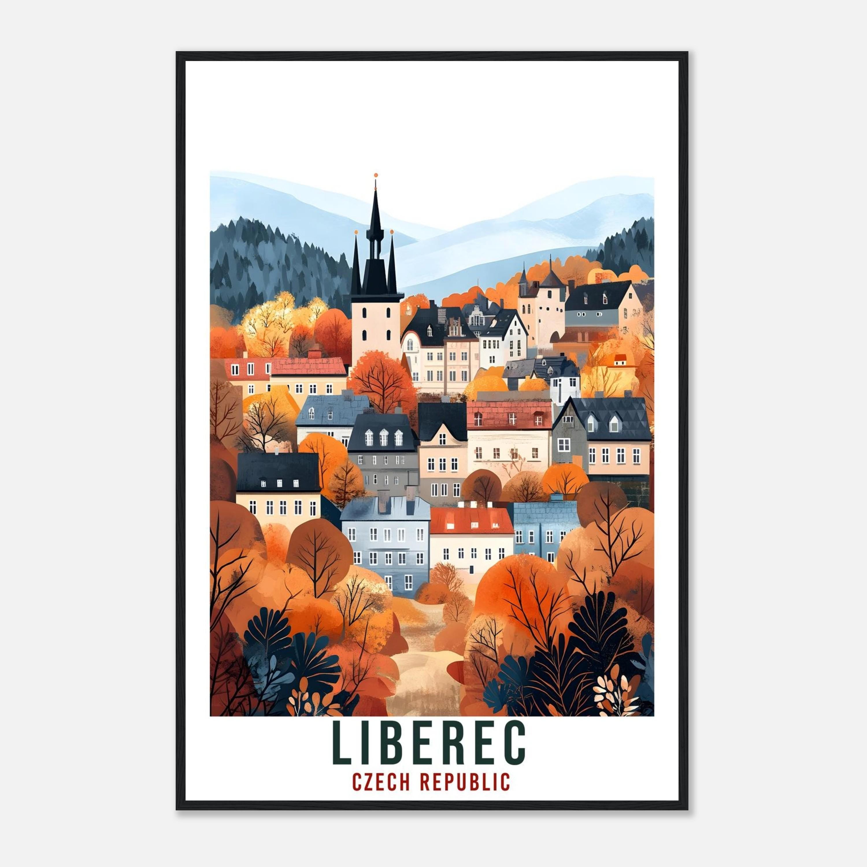 Liberec Travel Print Czechia Home Decor Liberec Wall Art Gift Wall Hanging Art Lover Liberec Czech Republic Artwork Travel Poster Travel Art