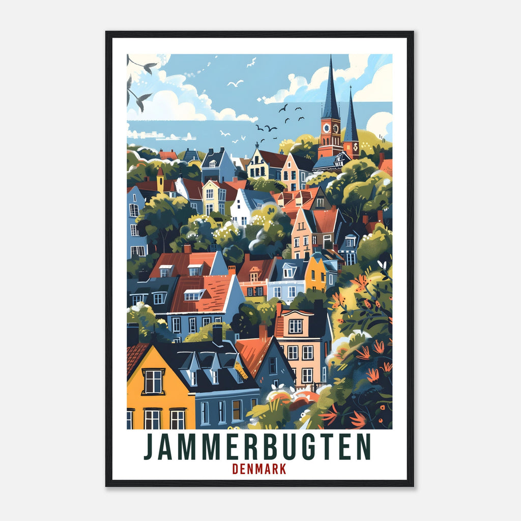 Jammerbugten Travel Print Denmark Wall Art Wall Hanging Décor Gift Art Lovers Gift Denmark Artwork Gift Jammerbugten Danish Travel Poster