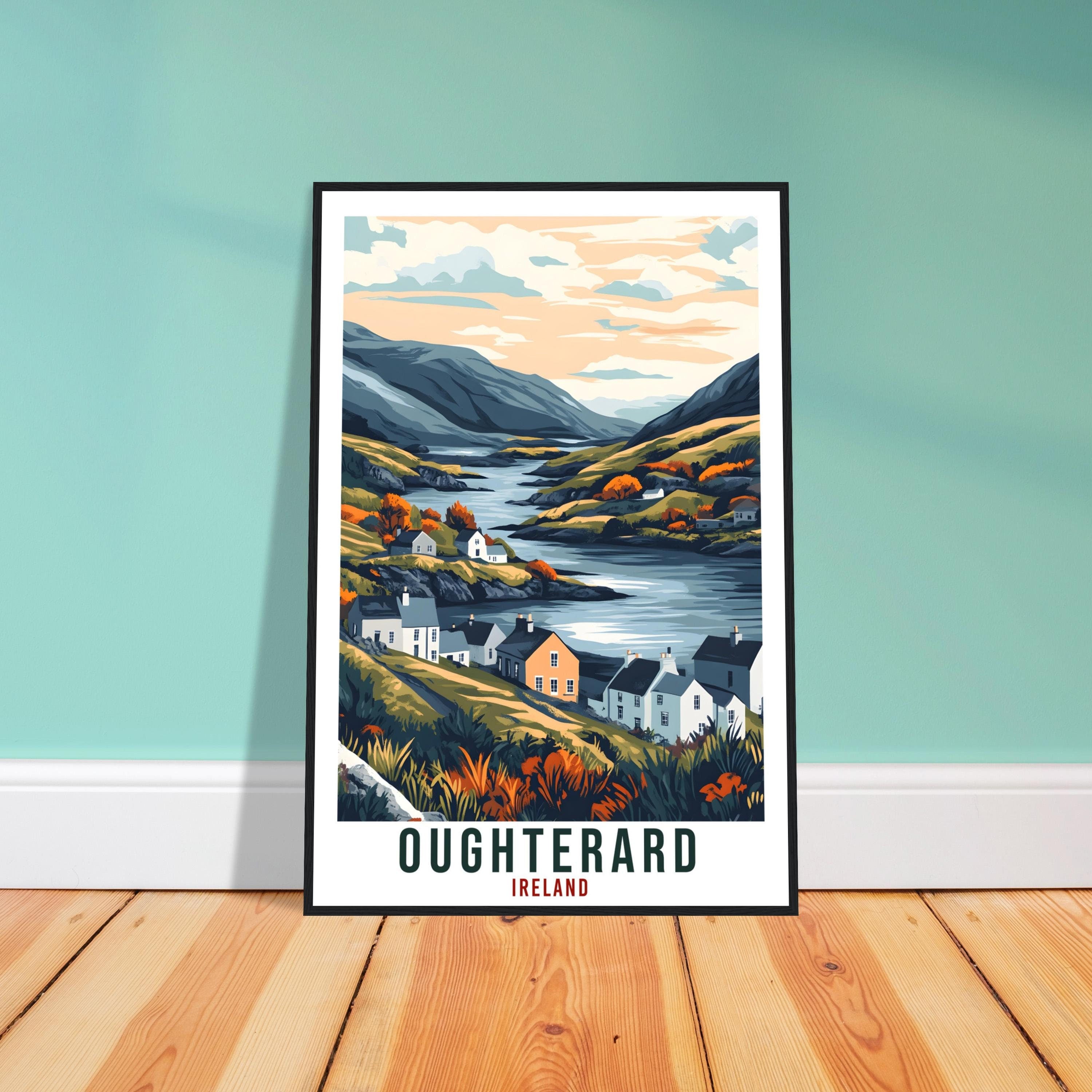 Oughterard Travel Print Ireland Home Decor Oughterard Wall Art Wall Hanging Art Lover Irish Artwork Travel Poster Oughterard Ireland Travel