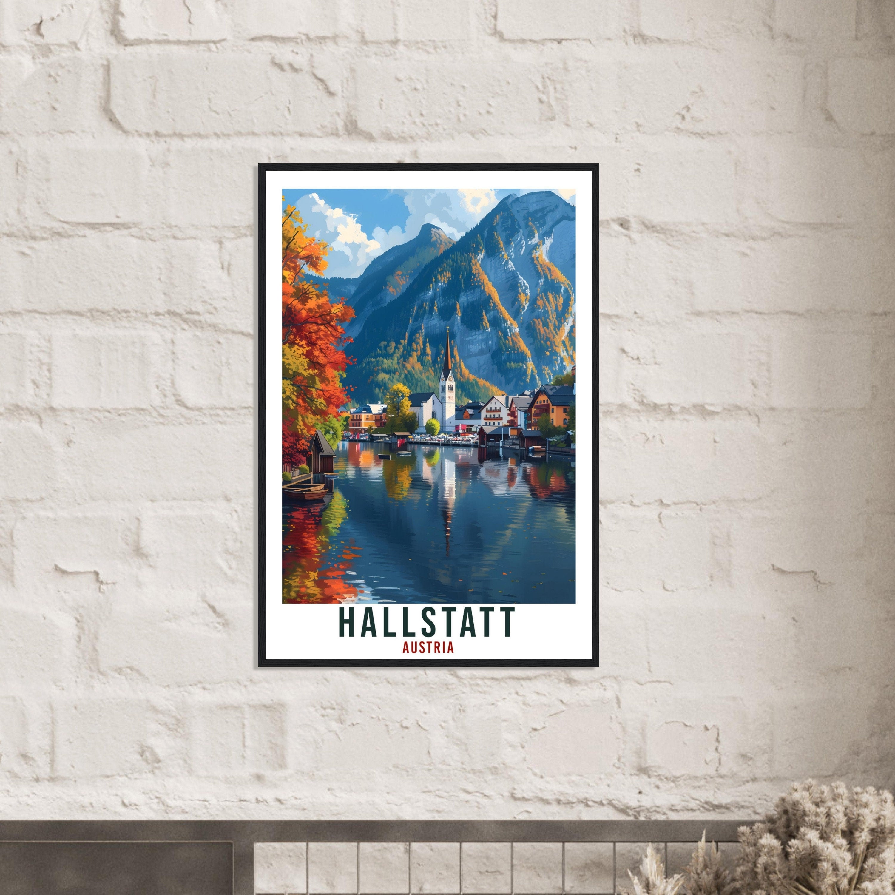 Hallstatt Travel Print Austria Decor Hallstatt Austrian City Wall Art Gift Wall Hanging Art Lover Austria Artwork Hallstatt Travel Poster