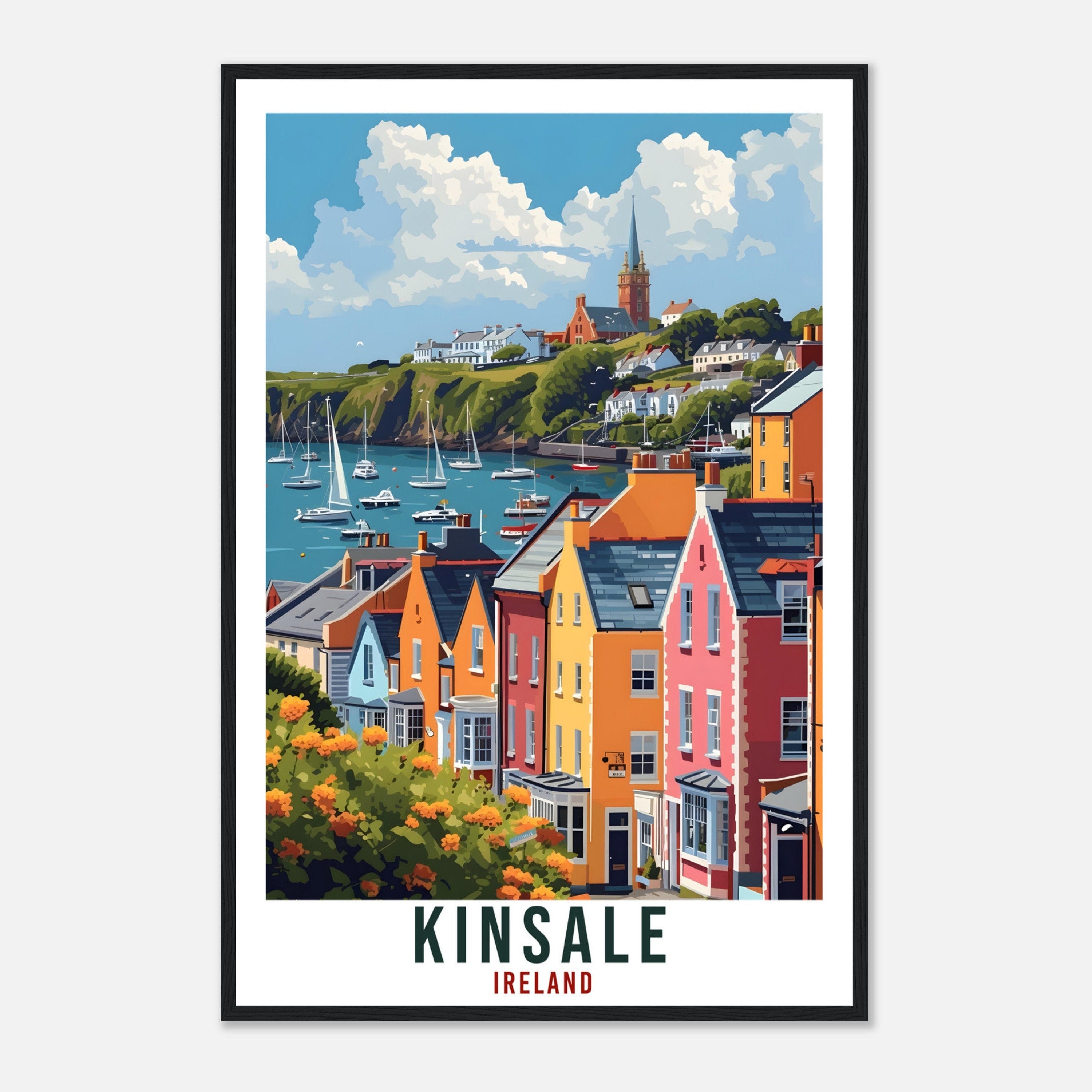 Kinsale Travel Print Ireland Home Decoration Kinsale Wall Art Gift Wall Hanging Art Lover Irish Artwork Ireland Kinsale Travel Poster Gift
