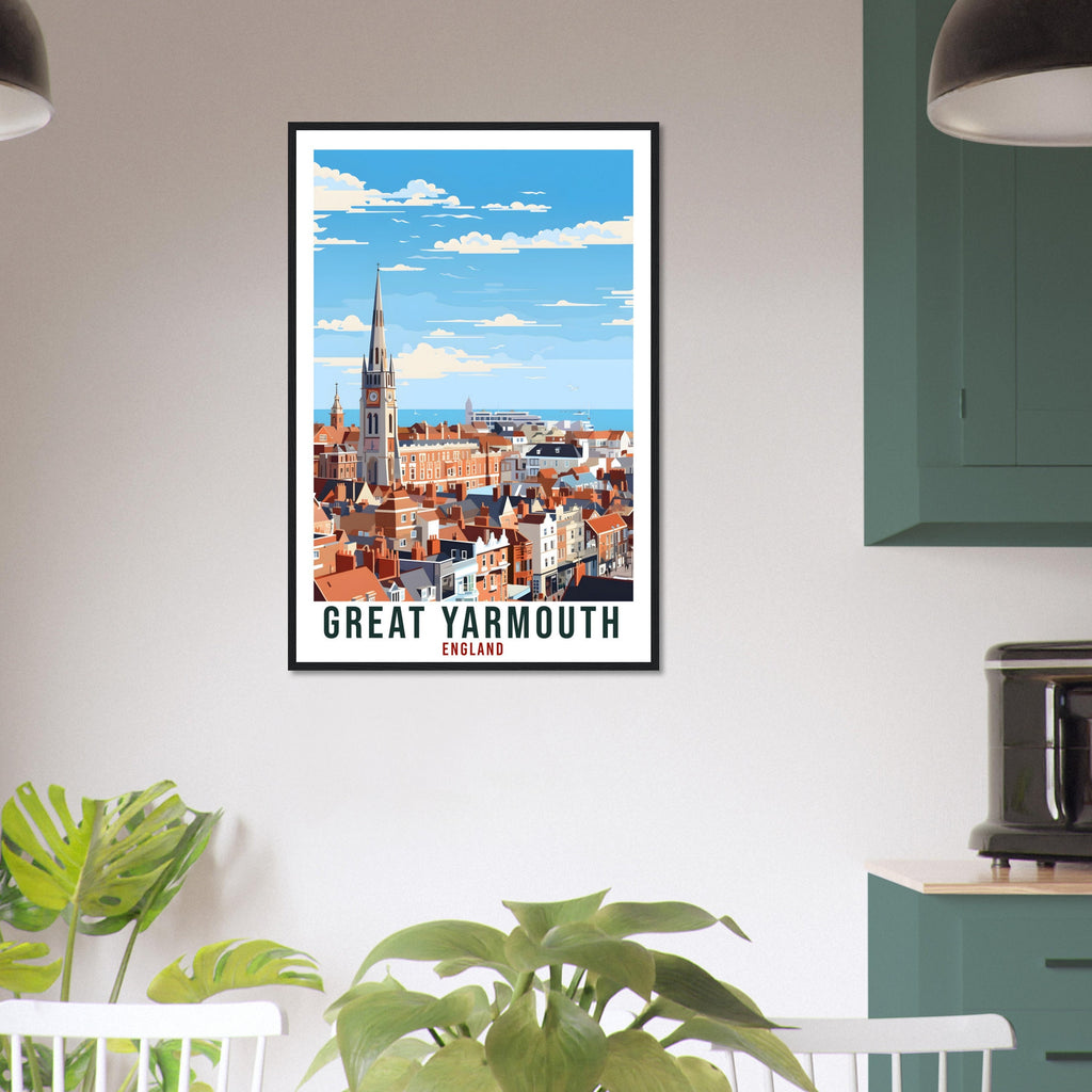 Great Yarmouth Travel Print Wall Art Wall Hanging Home Living Décor Great Yarmouth Gift Art Lovers Gift Artwork Gift England Travel Poster