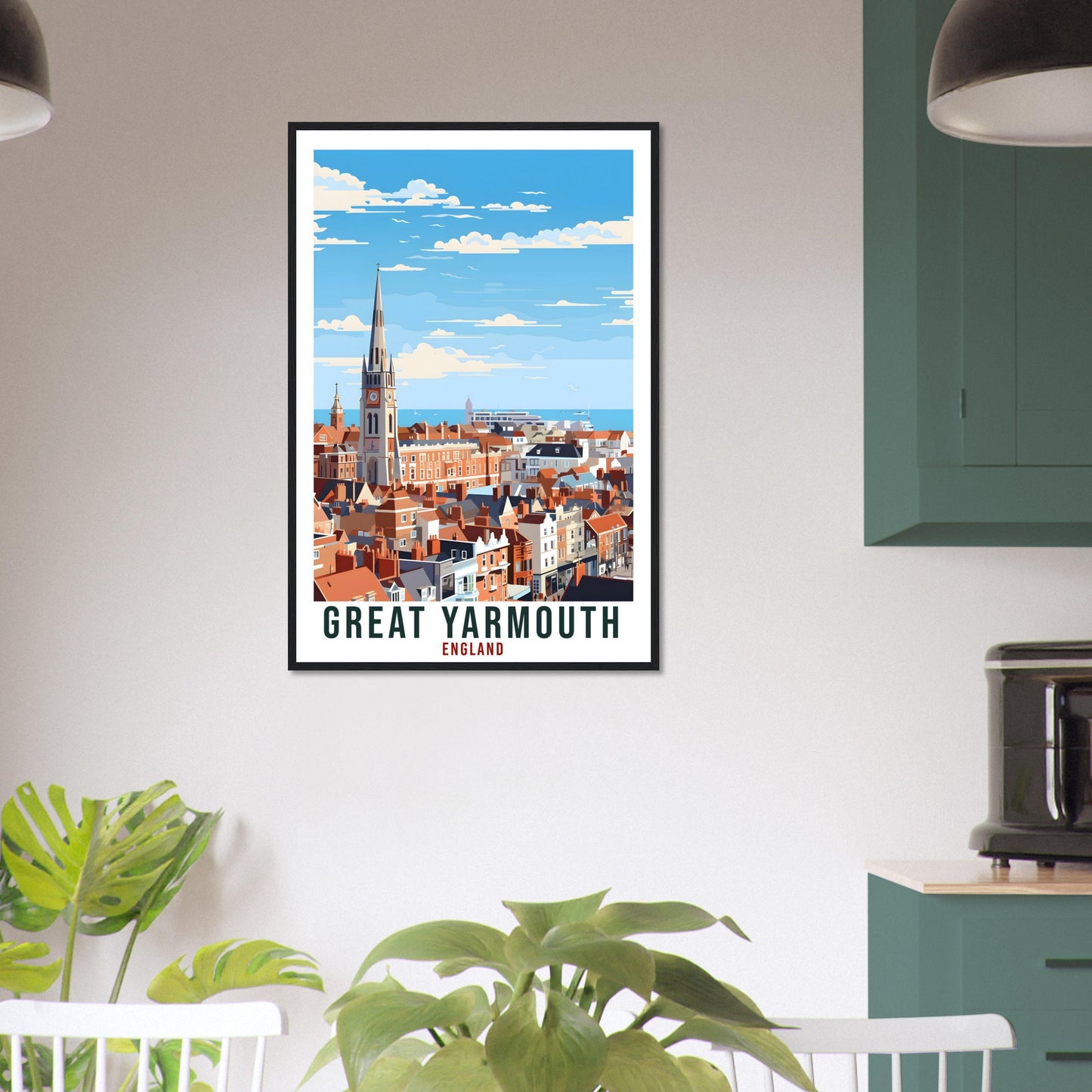 Great Yarmouth Travel Print Wall Art Wall Hanging Home Living Décor Great Yarmouth Gift Art Lovers Gift Artwork Gift England Travel Poster