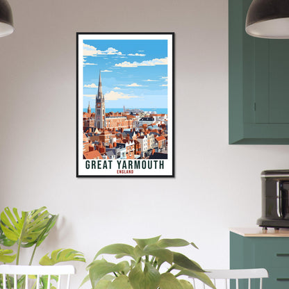 Great Yarmouth Travel Print Wall Art Wall Hanging Home Living Décor Great Yarmouth Gift Art Lovers Gift Artwork Gift England Travel Poster