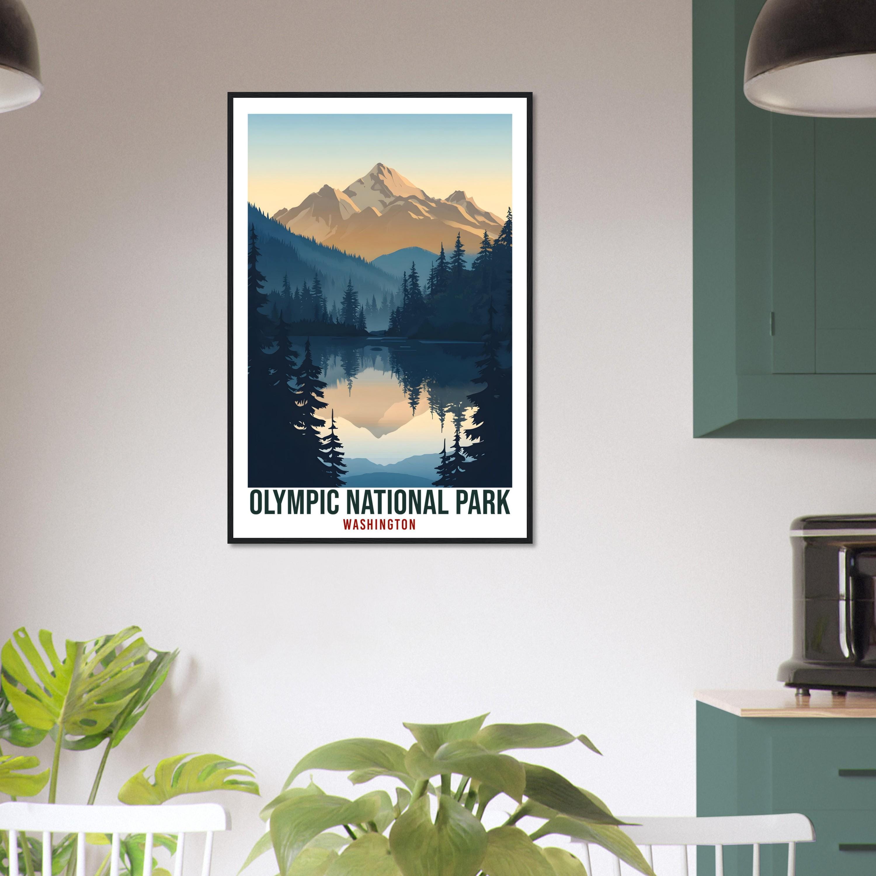 Olympic National Park Washington USA Travel Print Wall Art Wall Hanging Home Décor Washington Gift Travel Art USA  Artwork Travel Poster
