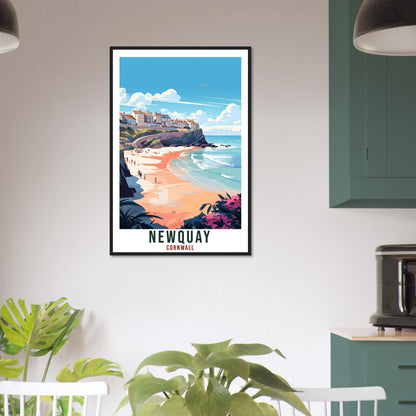 Newquay Travel Print Cornwall Wall Art Home Decor Wall Hanging Travel Art Gift Newquay Travel Poster England Coastal Artwork Art Lover Gift