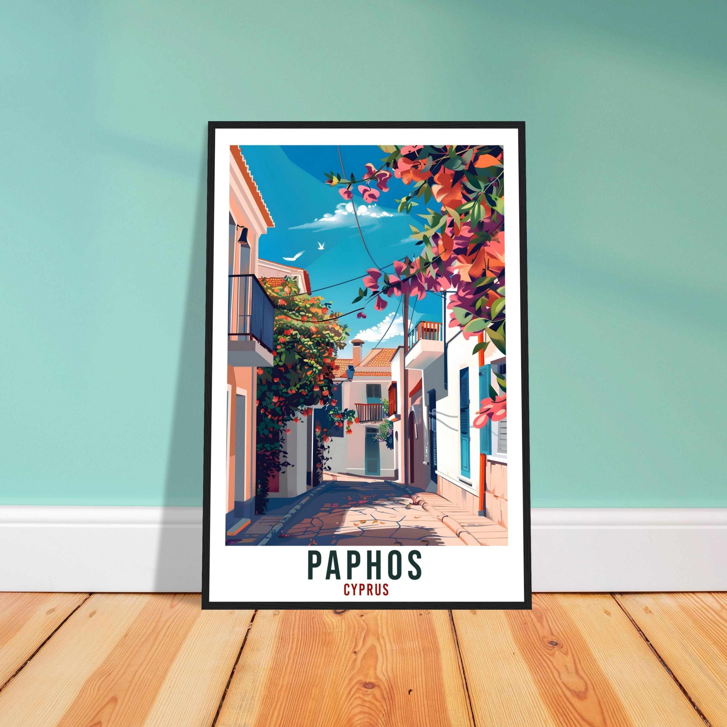 Paphos Cyprus Travel Print Cyprus Wall Art Wall Hanging Home Décor Paphos Gift Cyprus Landmark Artwork Gift Cyprus Holiday Travel Poster