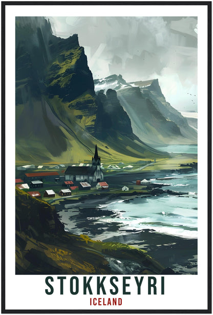 Stokkseyri Iceland Travel Print Wall Art Wall Hanging Home Décor Stokkseyri Gift Travel Art Iceland Artwork City Landscape Travel Poster