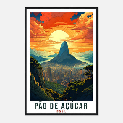 Pao De Acucar Travel Print Wall Art Pao De Acucar Brazil Wall Hanging Artwork Art Gifts Pao De Acucar Travel Poster Brazil Art Lovers Gift