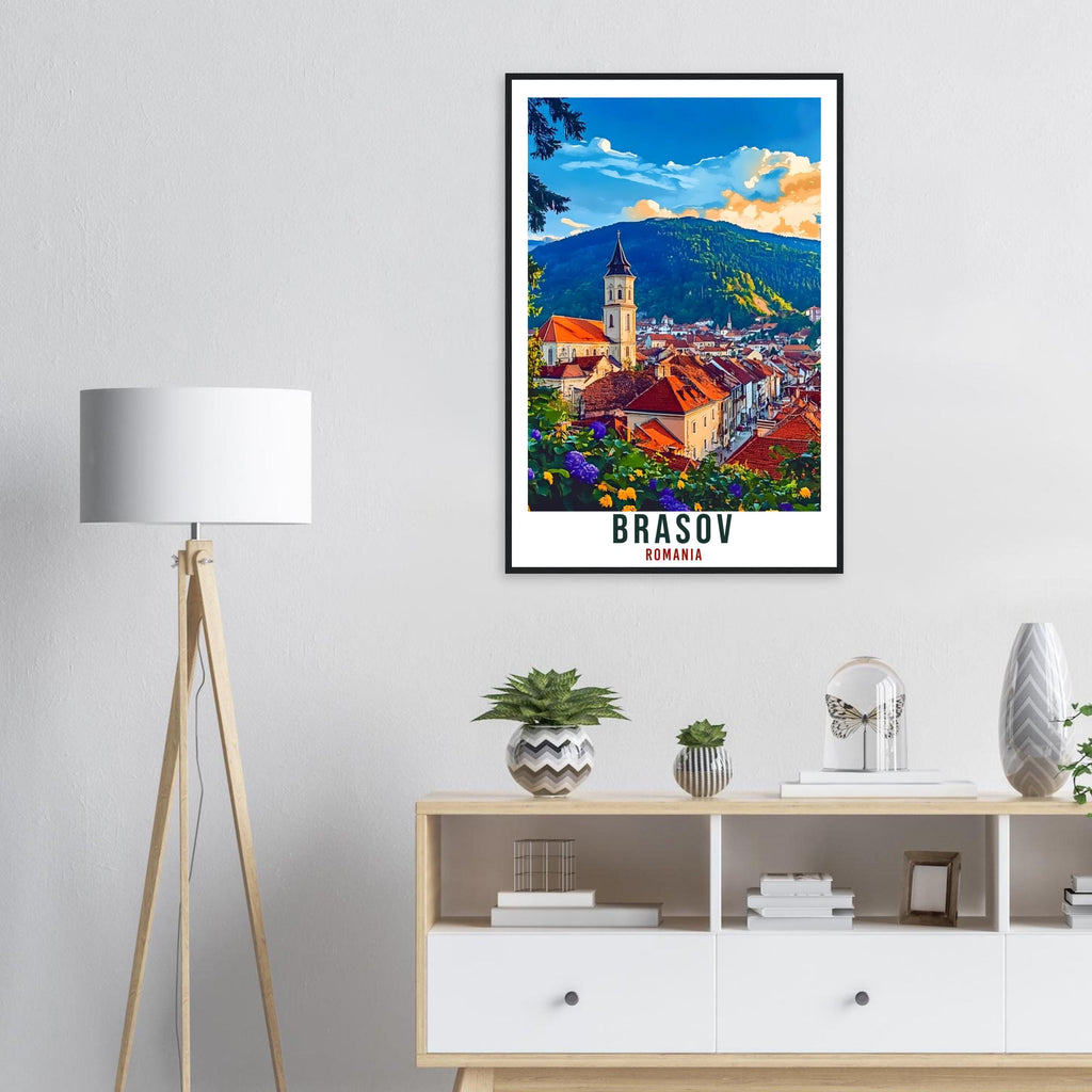 Brasov Travel Print Romania Home Decor Brasov Wall Art Gift Wall Hanging Art Lover Brasov Romania Artwork Travel Poster Romanian Travel Art