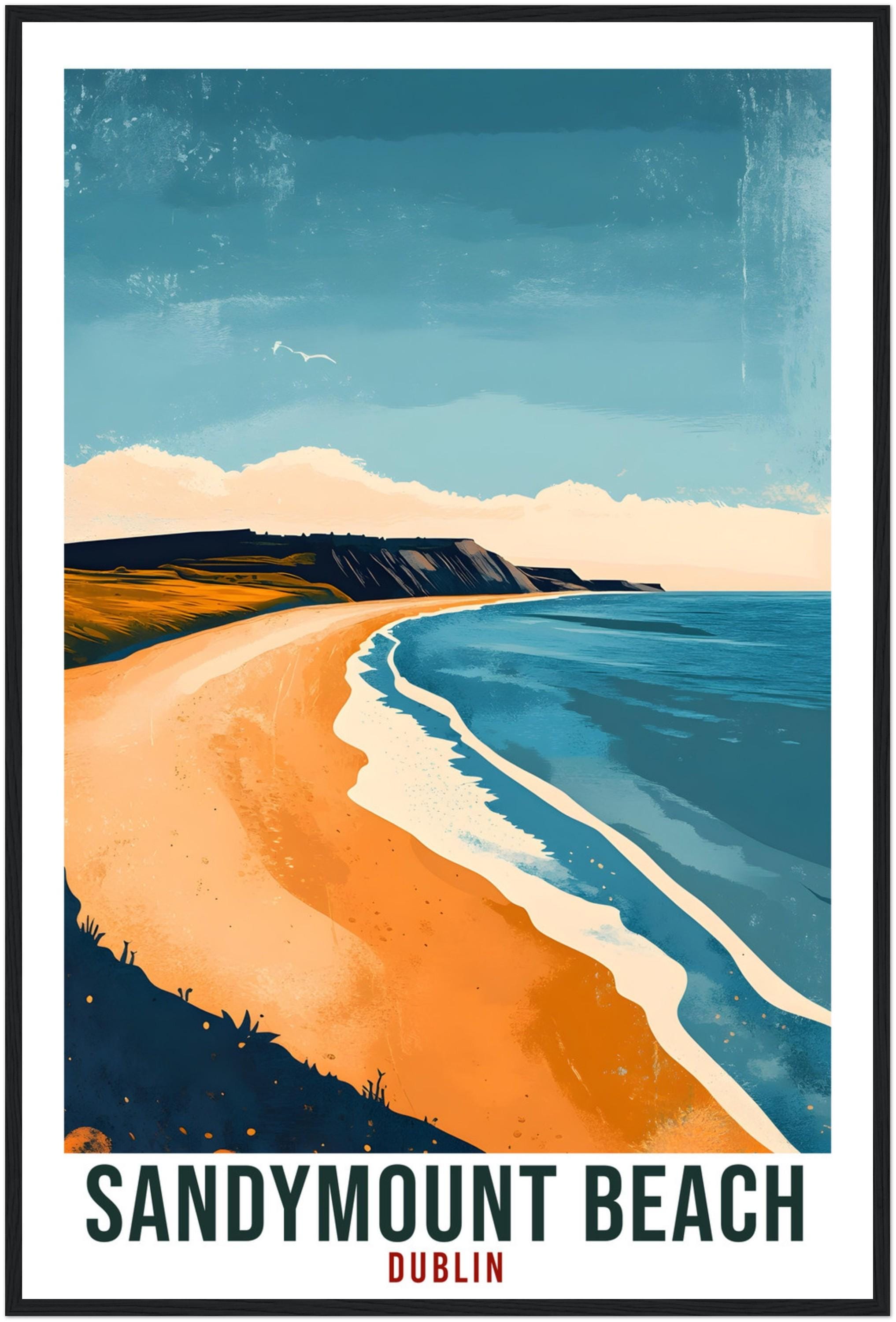 Sandymount Beach Dublin Travel Print Ireland Home Wall Art Gift Wall Hanging Art Gift Sandymount Dublin Artwork Travel Poster Ireland Travel