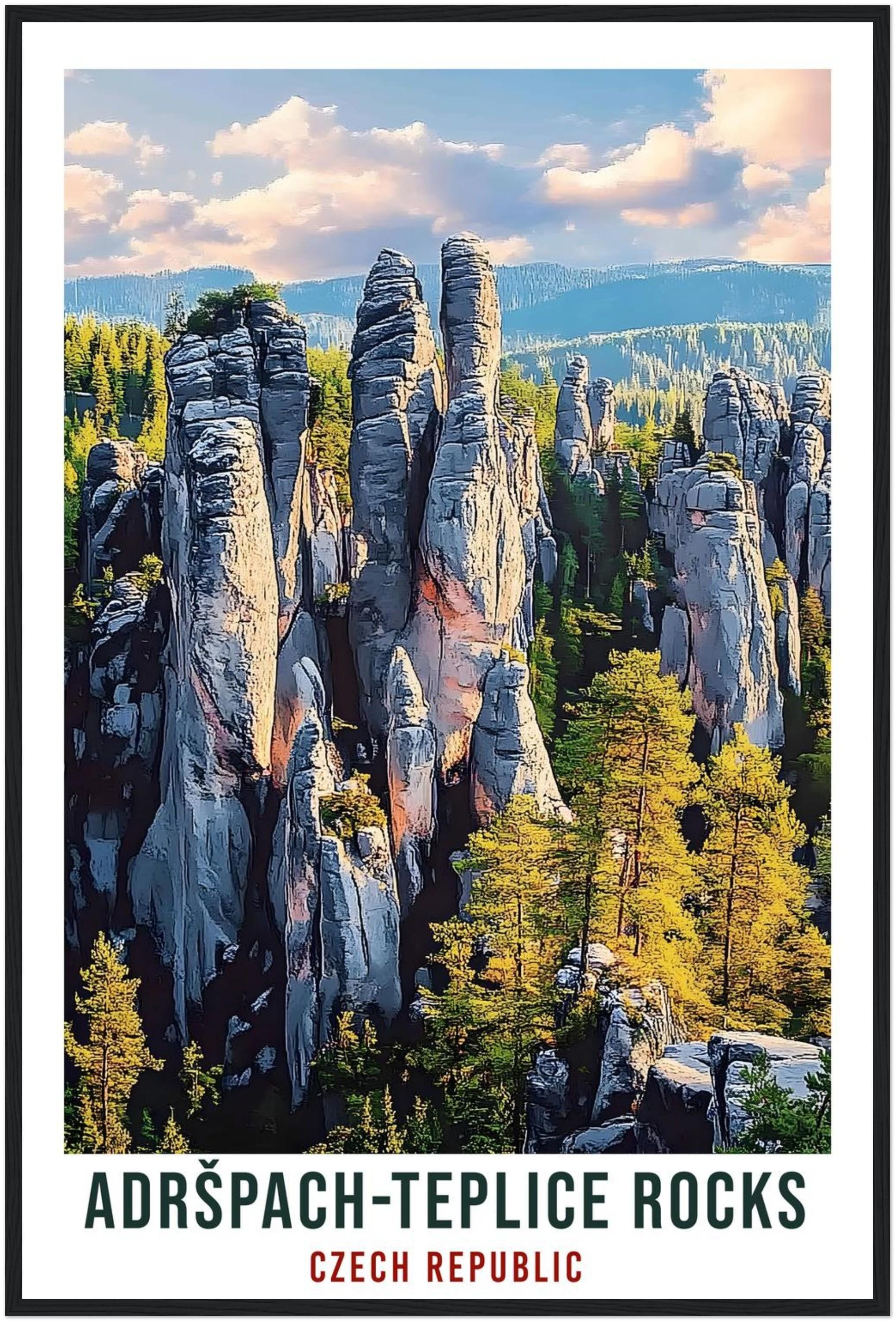Adršpach-Teplice Rocks Travel Print Czech Republic Home Decor Wall Art Gift Wall Hanging Art Lover Adršpach-Teplice Czechia Travel Poster