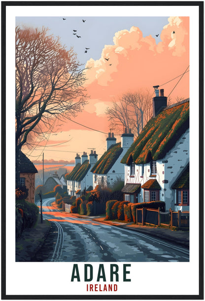 Adare Travel Print Ireland Home Decoration Adare Irish Town Wall Art Gift Wall Hanging Art Lover Irish Artwork Ireland Adare Travel Poster