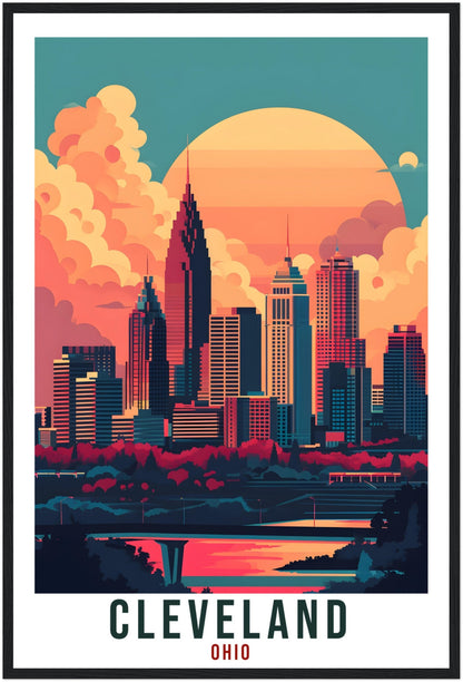 Cleveland Travel Print Ohio Home Decoration USA City Wall Art Gift Wall Hanging Art Lover Ohio Artwork Cleveland Travel Poster